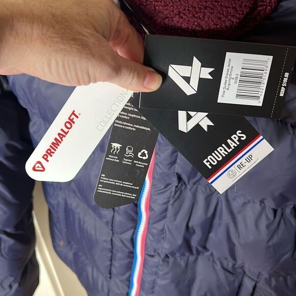 Fourlaps Women’s Polar Quilted Reversible Sherpa Jacket Burgundy/Smoke Nwt Small - Picture 3 of 11